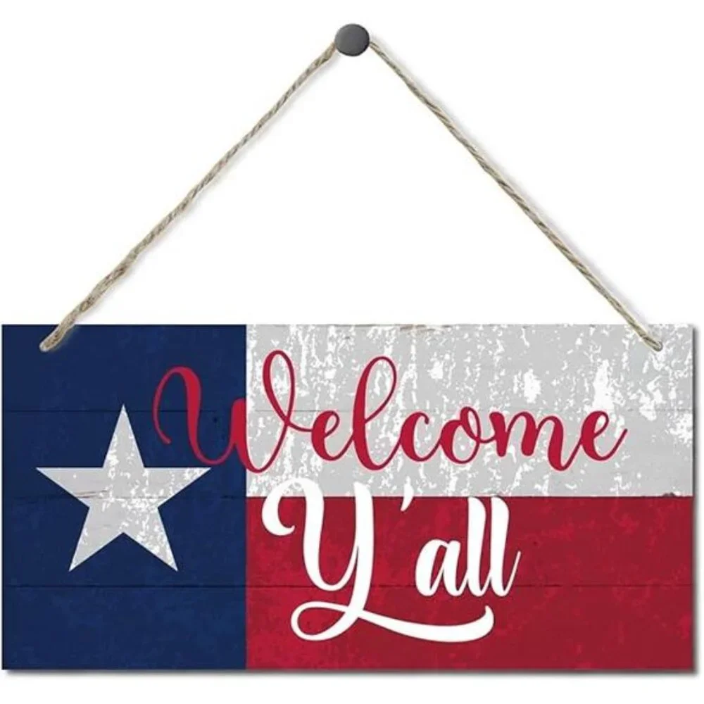 Welcome Y'all Decor‎ Sign Hanging Wood Sign Home Decorative Printed Wood Wall